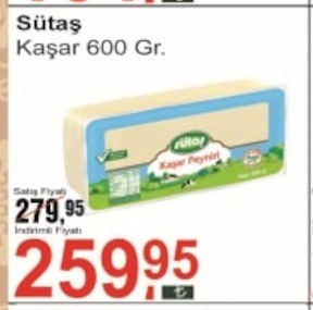Sütaş Kaşar 600 Gr.