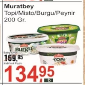 Muratbey Topi/Misto/Burgu/Peynir 200 Gr.