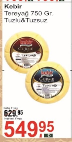 Kebir Tereyağ 750 Gr. Tuzlu&Tuzsuz