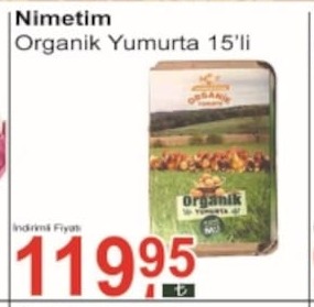 Nimetim Organik Yumurta 15'Li