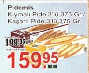 Pidemis Kymali/Kasarli Pide 3'Lü 375 Gr.