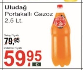 Uludağ Portakallı Gazoz 2,5 Lt.