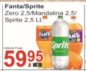 Fanta/Sprite Zero 2,5/Mandalina 2,5/ Sprite 2,5 Lt.
