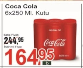 Coca Cola 6X250 Ml Kutu