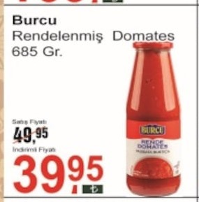 Burcu Rendelenmiş Domates 685 Gr.