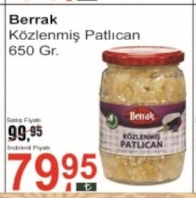 Berrak Közlenmiş Patlıcan 650 Gr.