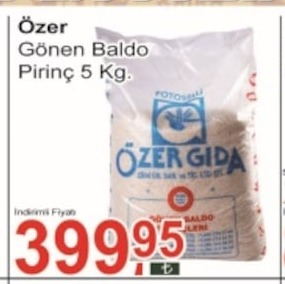 Özer Gönen Baldo Pirinç 5 Kg.