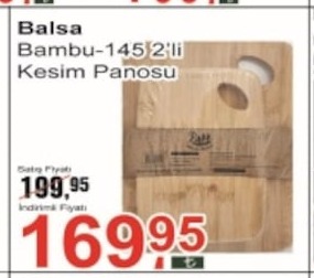 Balsa Bambu-145 2'Li Kesim Panosu