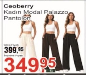Ceoberry Kadın Modal Palazzo Pantolon