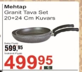 Mehtap Granit Tava Set 20+24 Cm Kuvars