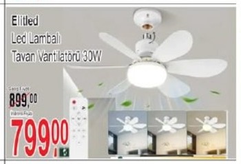 Elitiled Led Lambalı Tavan Vantilatörü 30W