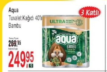 Aqua Tuvalet Kağıdı 40'Lı Bambu