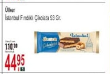 Ülker İstanbul Fındıklı Çikolata 93 Gr.