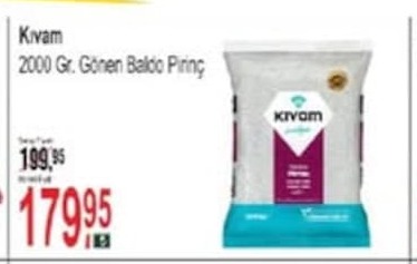 Kıvam Gönen Baldo Pirinç 2000 Gr.