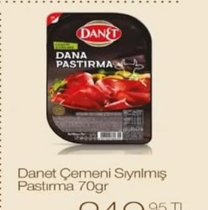Danet Çemeni Sıyrılmış Pastırma 70Gr