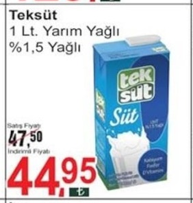 Teksüt Süt 1 Lt.