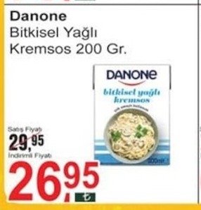 Danone Bitkisel Yağlı Kremsos 200 Gr.