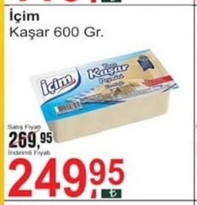 İçim Kaşar 600 Gr.