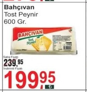 Bahçıvan Tost Peynir 600 Gr