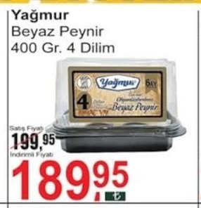 Yağmur Beyaz Peynir 400 Gr 4 Dilim