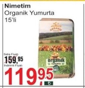 Nimetim Organik Yumurta 15'Li
