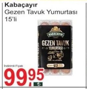 Kabaçayır Gezen Tavuk Yumurtası 15'Li