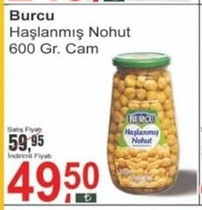 Burcu Haşlanmış Nohut 600 Gr Cam