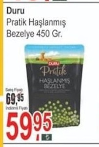 Duru Pratik Haşlanmış Bezelye 450 Gr.