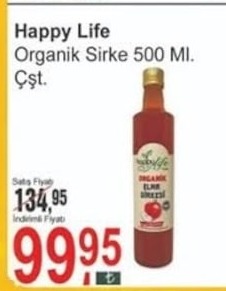 Happy Life Organik Sirke 500 Ml.