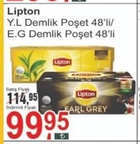 Lipton Y.L Demlik Poşet 48'Li/ E.G Demlik Poşet 48'Li