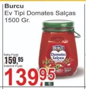 Burcu Ev Tipi Domates Salçası 1500 Gr