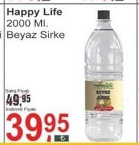 Happy Life Beyaz Sirke 2000 Ml