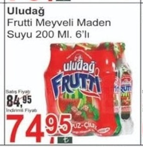 Uludağ Frutti Meyveli Maden Suyu 200 Ml. 6'Lı