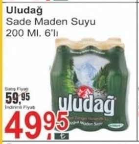 Uludağ Sade Maden Suyu 200 Ml. 6'Lı