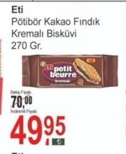 Eti Pötibör Kakao Fındık Kremalı Bisküvi 270 Gr.