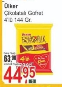 Ülker Çikolatalı Gofret 4'Lü 144 Gr.