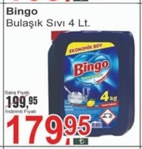 Bingo Bulaşık Sıvı 4 Lt.