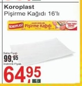Koroplast Pişirme Kağıdı 16'Lı