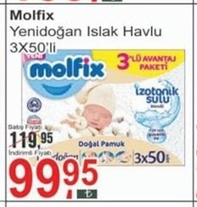Molfix Yeni Doğan Islak Havlu 3X50'Li
