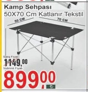 Kamp Sehpa 50X70 Cm Katlanir Tekstil