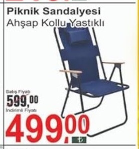 Piknik Sandalyesi Ahsap Kollu Yastikli
