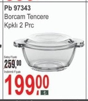 Borcam Tencere Kapaklı 2 Parça