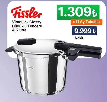 Fissler Vitaquick Glossy Düdüklü Tencere 4,5 Litre