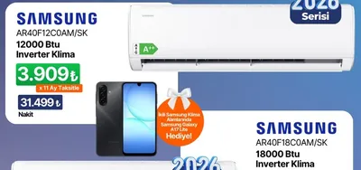 Samsung Ar40F12C0Am/Sk 12000 Btu Inverter Klima