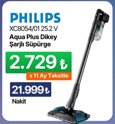 Philips Xc8054/01 25.2 V Aqua Plus Dikey Şarjlı Süpürge