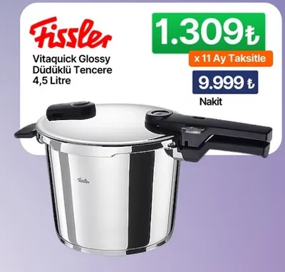 Fissler Vitaquick Glossy Düdüklü Tencere 4,5 Litre