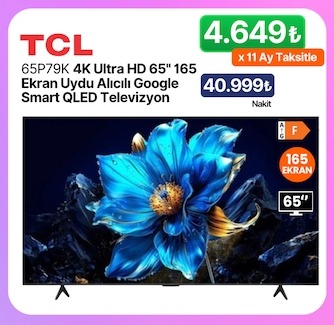 Tcl 65P79K 4K Ultra Hd 65" 165 Ekran Uydu Alıcılı Google Smart Qled Televizyon