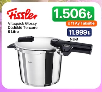 Fissler Vitaquick Glossy Düdüklü Tencere 6 Litre