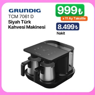 Grundig Tcm 7061 D Siyah Türk Kahvesi Makinesi