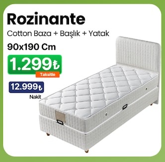 Rozinante Cotton Baza + Başlık + Yatak 90X190 Cm